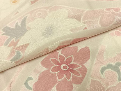 平和屋着物●上質な小紋　草花文　正絹　逸品　AABK1680fy