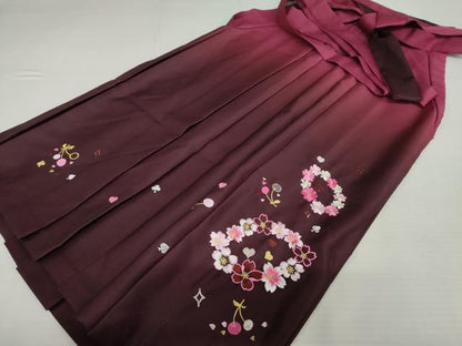 平和屋着物●女性　行灯袴　花丸文　さくらんぼ　ハート　金糸　洗える着物　AABK1681cs