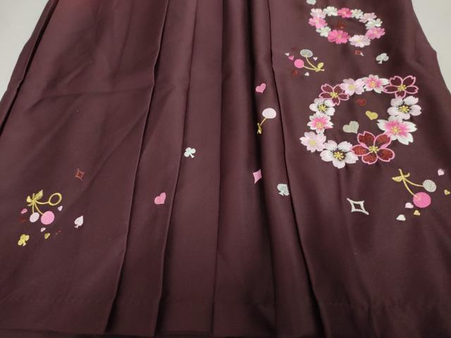 平和屋着物●女性　行灯袴　花丸文　さくらんぼ　ハート　金糸　洗える着物　AABK1681cs
