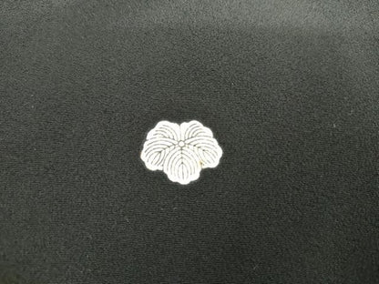 平和屋着物●豪華黒留袖　友禅　作家物　飾花文　正絹　逸品　AABK1683cs