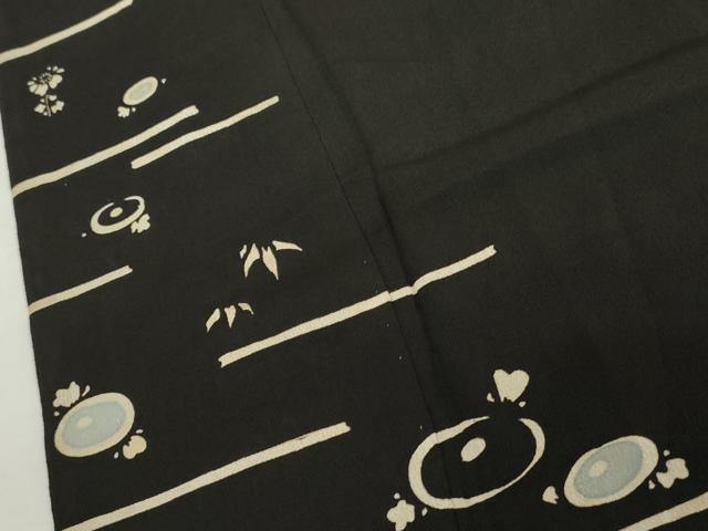 平和屋着物●アンティーク　大正ロマン　黒留袖　両褄　光琳菊　金彩　正絹　逸品　AABK1685cs