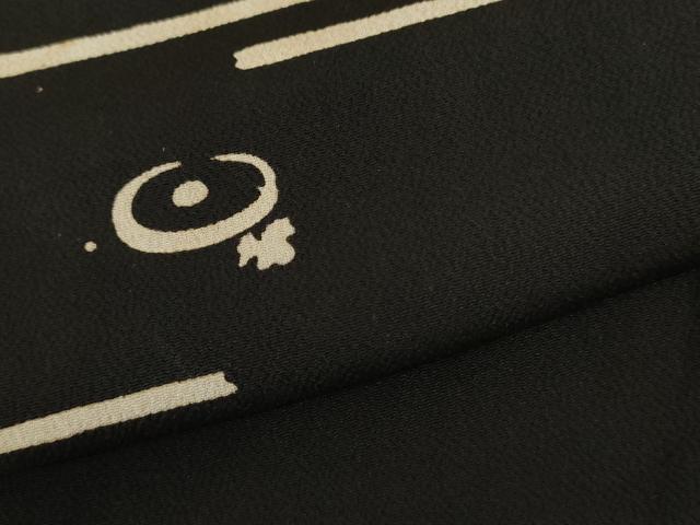 平和屋着物●アンティーク　大正ロマン　黒留袖　両褄　光琳菊　金彩　正絹　逸品　AABK1685cs