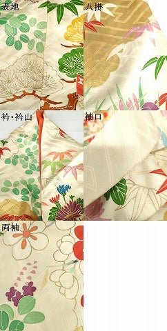 平和屋着物●豪華振袖　駒刺繍　松竹梅吉祥文　金彩　正絹　逸品　AABK1686cs