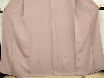 平和屋着物●無地絵羽訪問着　色紙花地紋　石竹色地　正絹　逸品　AABK1689cs