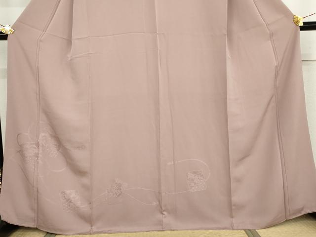 平和屋着物●無地絵羽訪問着　色紙花地紋　石竹色地　正絹　逸品　AABK1689cs