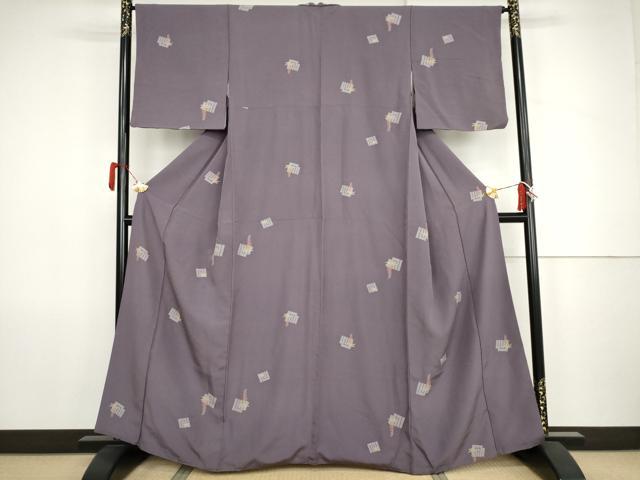 平和屋着物●上質な小紋　源氏香　藤花房　正絹　逸品　AABK1690cs
