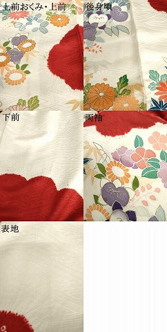 平和屋着物●豪華振袖　駒刺繍　絞り　吉祥草花文　金彩　正絹　逸品　AABK1691cs
