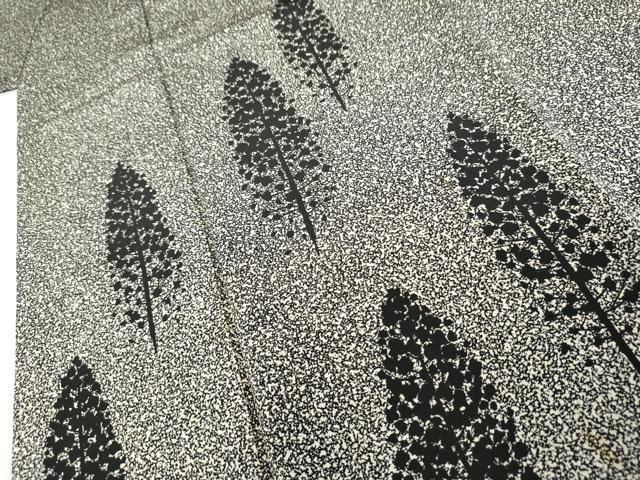 平和屋着物●二代目 川村久太郎　訪問着　樹林文　たたき染め　正絹　逸品　AABK1693cs