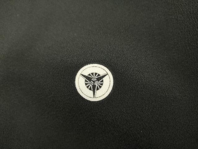 平和屋着物●豪華黒留袖　駒刺繍　扇面吉祥花文　金彩　正絹　逸品　AABK1708cs