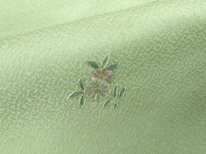 平和屋着物●上質な小紋　総刺繍　草花文　正絹　逸品　AABK1710cs