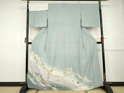 平和屋着物●豪華色留袖　蔓帯花文　暈し染め　金銀彩　丹後ちりめん　反端付き　正絹　逸品　AABK1712cs