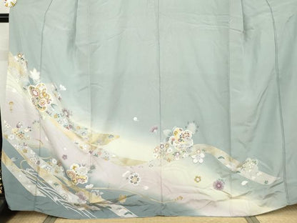 平和屋着物●豪華色留袖　蔓帯花文　暈し染め　金銀彩　丹後ちりめん　反端付き　正絹　逸品　AABK1712cs