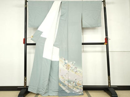 平和屋着物●豪華色留袖　蔓帯花文　暈し染め　金銀彩　丹後ちりめん　反端付き　正絹　逸品　AABK1712cs