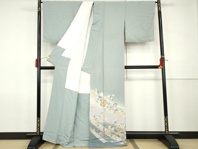 平和屋着物●豪華色留袖　蔓帯花文　暈し染め　金銀彩　丹後ちりめん　反端付き　正絹　逸品　AABK1712cs