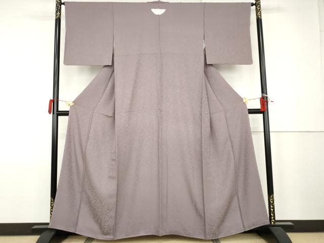 平和屋着物●上質な色無地　霞地紋　浅紫色　正絹　逸品　AABK1713cs