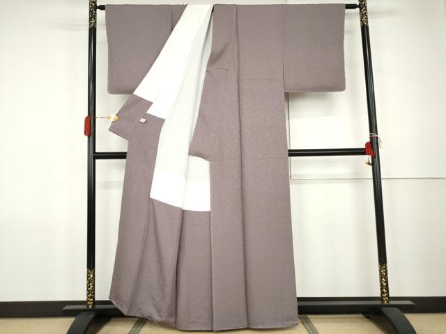 平和屋着物●上質な色無地　霞地紋　浅紫色　正絹　逸品　AABK1713cs