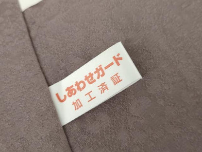平和屋着物●上質な色無地　霞地紋　浅紫色　正絹　逸品　AABK1713cs
