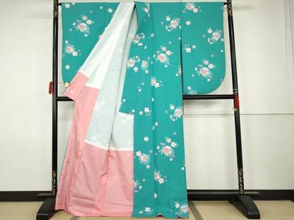 平和屋着物●小振袖　二尺袖　舞桜　玩具　暈し染め　洗える着物　AABK1720cs