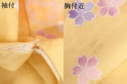 平和屋着物●小振袖　二尺袖　舞桜　暈し染め　洗える着物　AABK1724cs