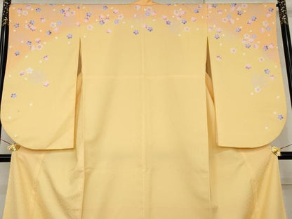 平和屋着物●小振袖　二尺袖　舞桜　暈し染め　洗える着物　AABK1724cs