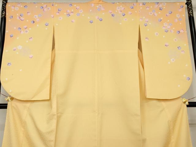 平和屋着物●小振袖　二尺袖　舞桜　暈し染め　洗える着物　AABK1724cs