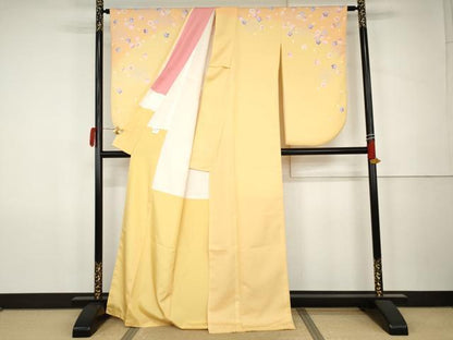 平和屋着物●小振袖　二尺袖　舞桜　暈し染め　洗える着物　AABK1724cs