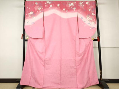 平和屋着物●小振袖　二尺袖　舞桜　暈し染め　洗える着物　AABK1725cs