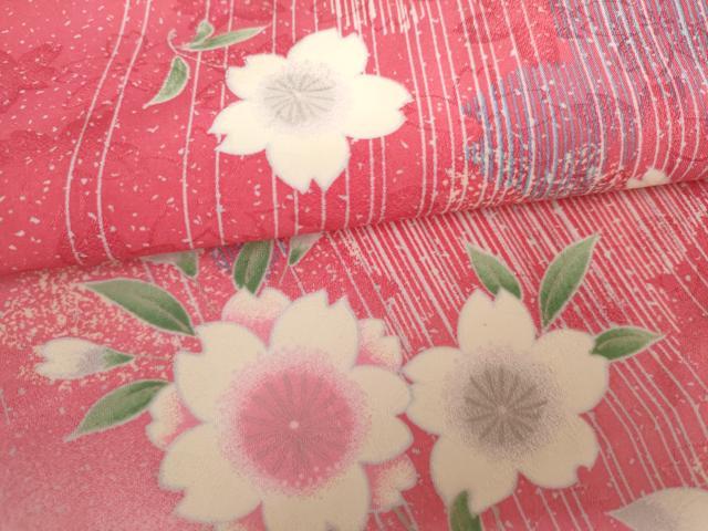平和屋着物●小振袖　二尺袖　舞桜　暈し染め　洗える着物　AABK1725cs