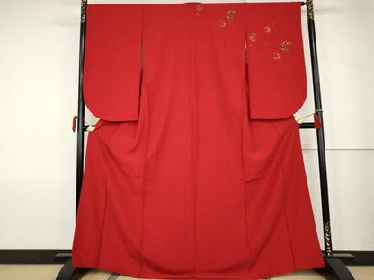 平和屋着物●小振袖　二尺袖　桜丸文　金彩　洗える着物　AABK1726cs