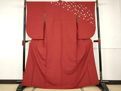 平和屋着物●小振袖　二尺袖　舞桜　金彩　洗える着物　AABK1728cs