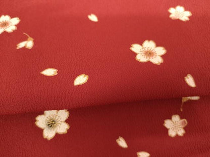 平和屋着物●小振袖　二尺袖　舞桜　金彩　洗える着物　AABK1728cs