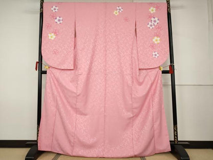 平和屋着物●小振袖　二尺袖　舞桜　金彩　洗える着物　AABK1729cs