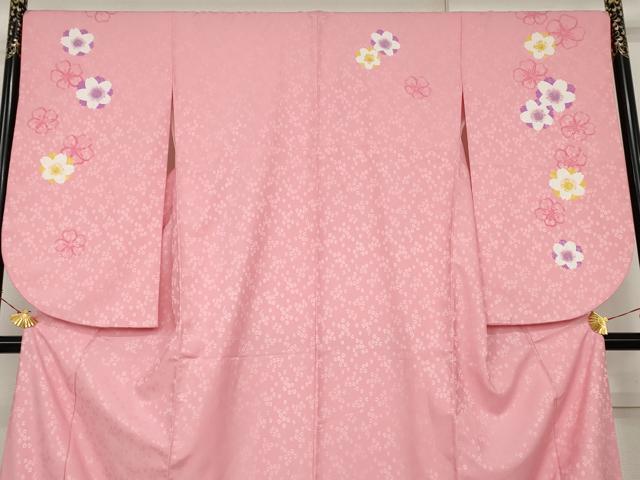 平和屋着物●小振袖　二尺袖　舞桜　金彩　洗える着物　AABK1729cs