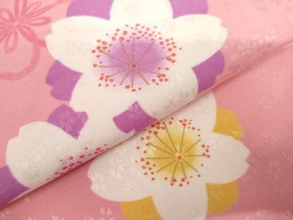 平和屋着物●小振袖　二尺袖　舞桜　金彩　洗える着物　AABK1729cs