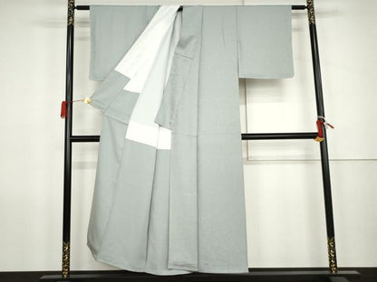 平和屋着物●上質な色無地　草花地紋　秘色色　正絹　逸品　AABK1733cs