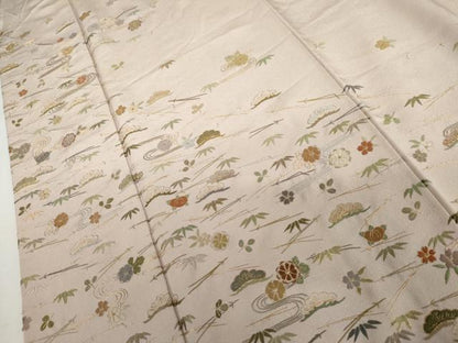 平和屋着物●訪問着　総刺繍　松竹梅文　金糸　ますいわ屋扱い　正絹　逸品　AABK1737cs