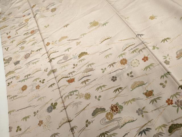 平和屋着物●訪問着　総刺繍　松竹梅文　金糸　ますいわ屋扱い　正絹　逸品　AABK1737cs