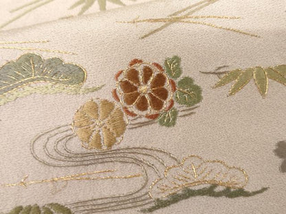 平和屋着物●訪問着　総刺繍　松竹梅文　金糸　ますいわ屋扱い　正絹　逸品　AABK1737cs