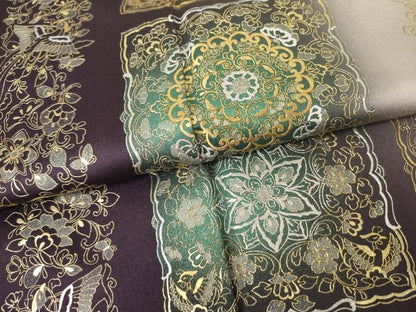 平和屋着物●訪問着　色紙正倉院花文　鳳凰　暈し染め　金銀彩　正絹　逸品　AABK1740cs