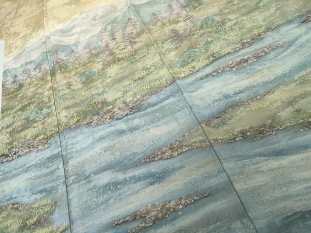 平和屋着物●京友禅作家　黒島敏　訪問着　手描き　風景文　正絹　逸品　AABK1741cs