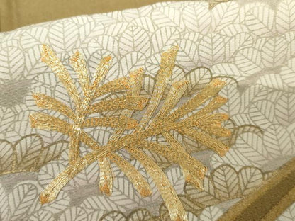 平和屋着物●豪華色留袖　駒刺繍　松　金彩　正絹　逸品　AABK1745cs