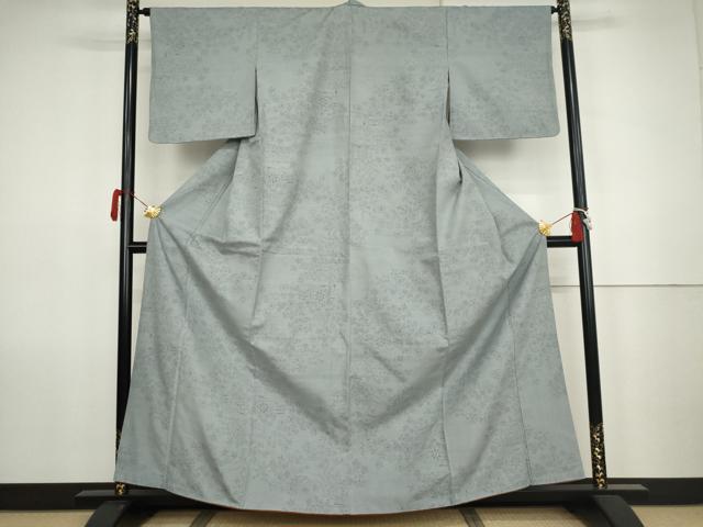 平和屋着物●結城紬　80亀甲　草花文　やまと誂製　正絹　逸品　AABK1746cs
