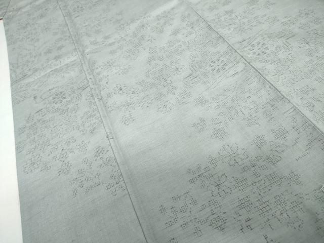 平和屋着物●結城紬　80亀甲　草花文　やまと誂製　正絹　逸品　AABK1746cs