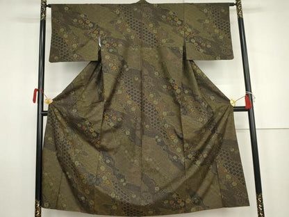 平和屋着物●本場大島紬　染大島　辻が花　正絹　逸品　AABK1747cs