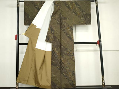 平和屋着物●本場大島紬　染大島　辻が花　正絹　逸品　AABK1747cs