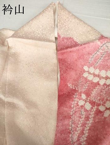 平和屋着物●訪問着　絞り　草花文　暈し染め　金彩　正絹　逸品　AABK1748cs