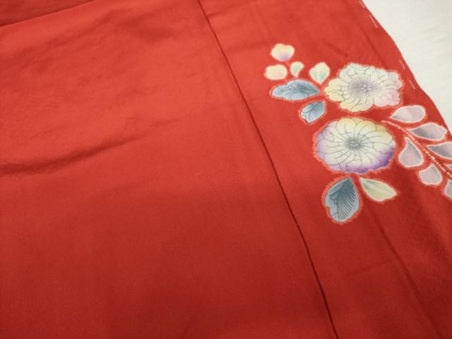 平和屋着物●豪華振袖　辻が花　絞り　扇面花文　金彩　仮絵羽　逸品　未使用　AABK1751cs