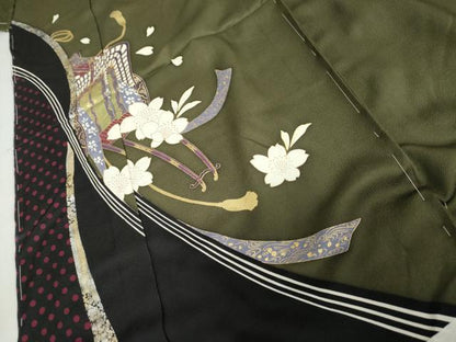 平和屋着物●豪華振袖　御所車花文　金彩　仮絵羽　逸品　未使用　AABK1752cs