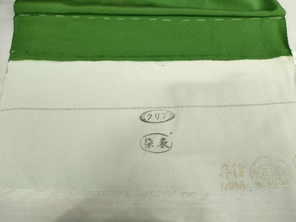 平和屋着物●豪華振袖　駒刺繍　吉祥草花文　鶴　暈し染め　金彩　丹後ちりめん　仮絵羽　逸品　未使用　AABK1753cs