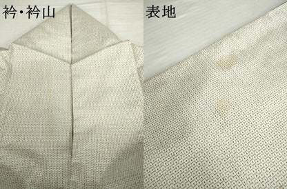 平和屋着物●本場大島紬　白大島　80亀甲　総詰め　正絹　逸品　AABK1756cs